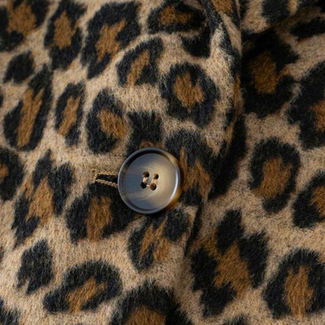 Single-Button Leopard Blazer