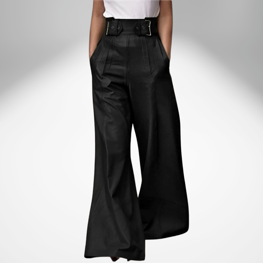 Gabrielle - Wide-Leg Vegan Leather Pants