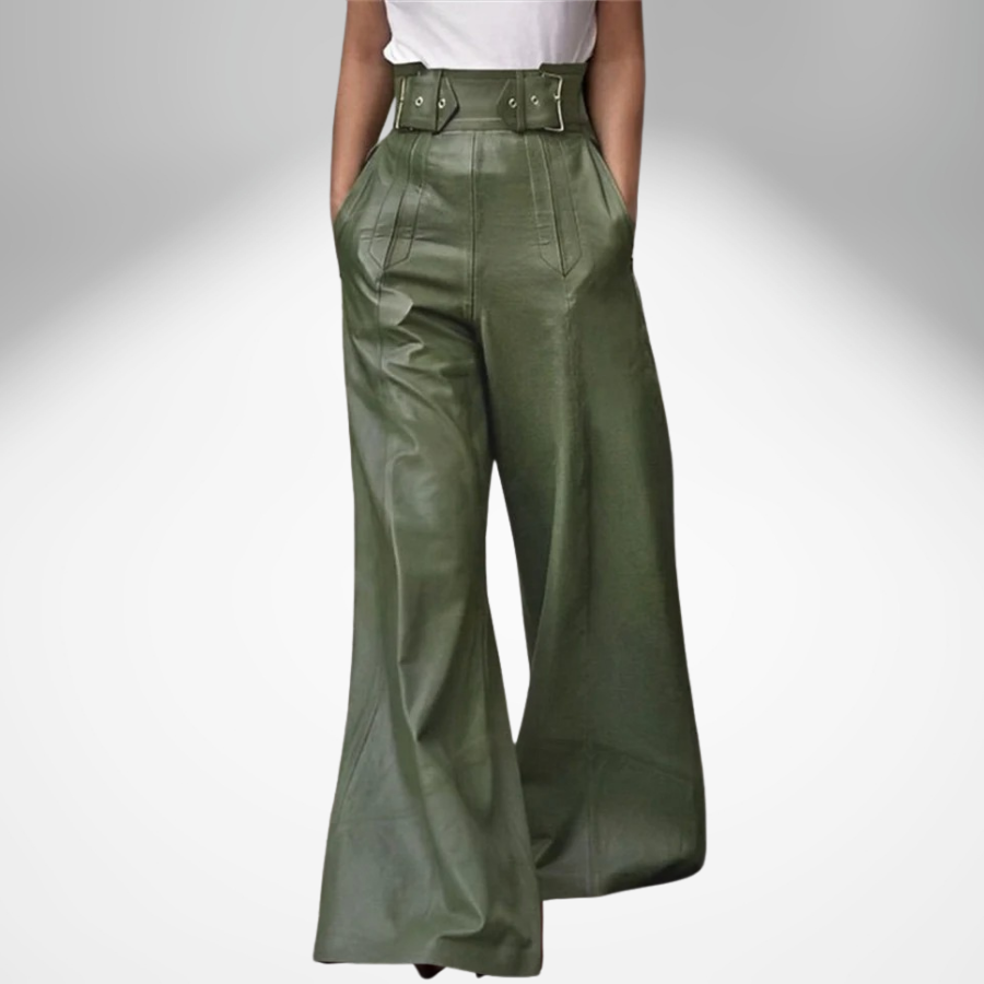 Gabrielle - Wide-Leg Vegan Leather Pants