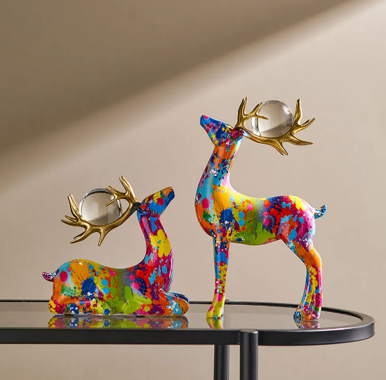 Deerart - Vibrant Deer Duo