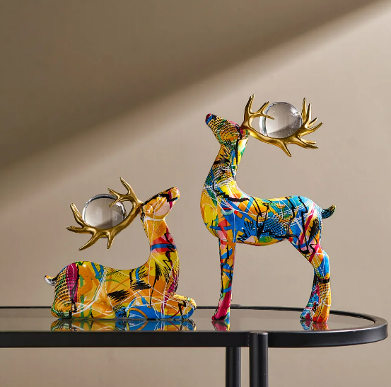 Deerart - Vibrant Deer Duo