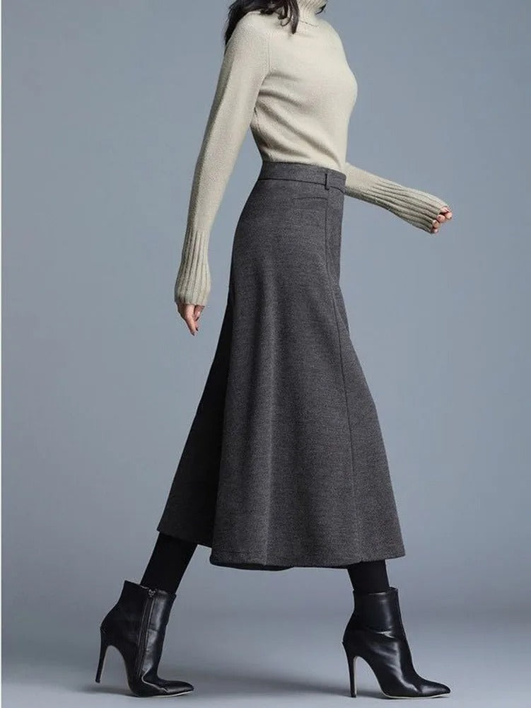 Clarette - Wide-Leg Wool Pants