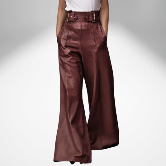 Gabrielle - Wide-Leg Vegan Leather Pants